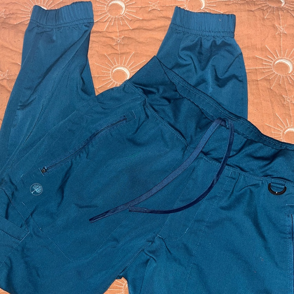Healing Hands Dante Jogger Scrub Pants SMALL SHORT Caribbean Blue
